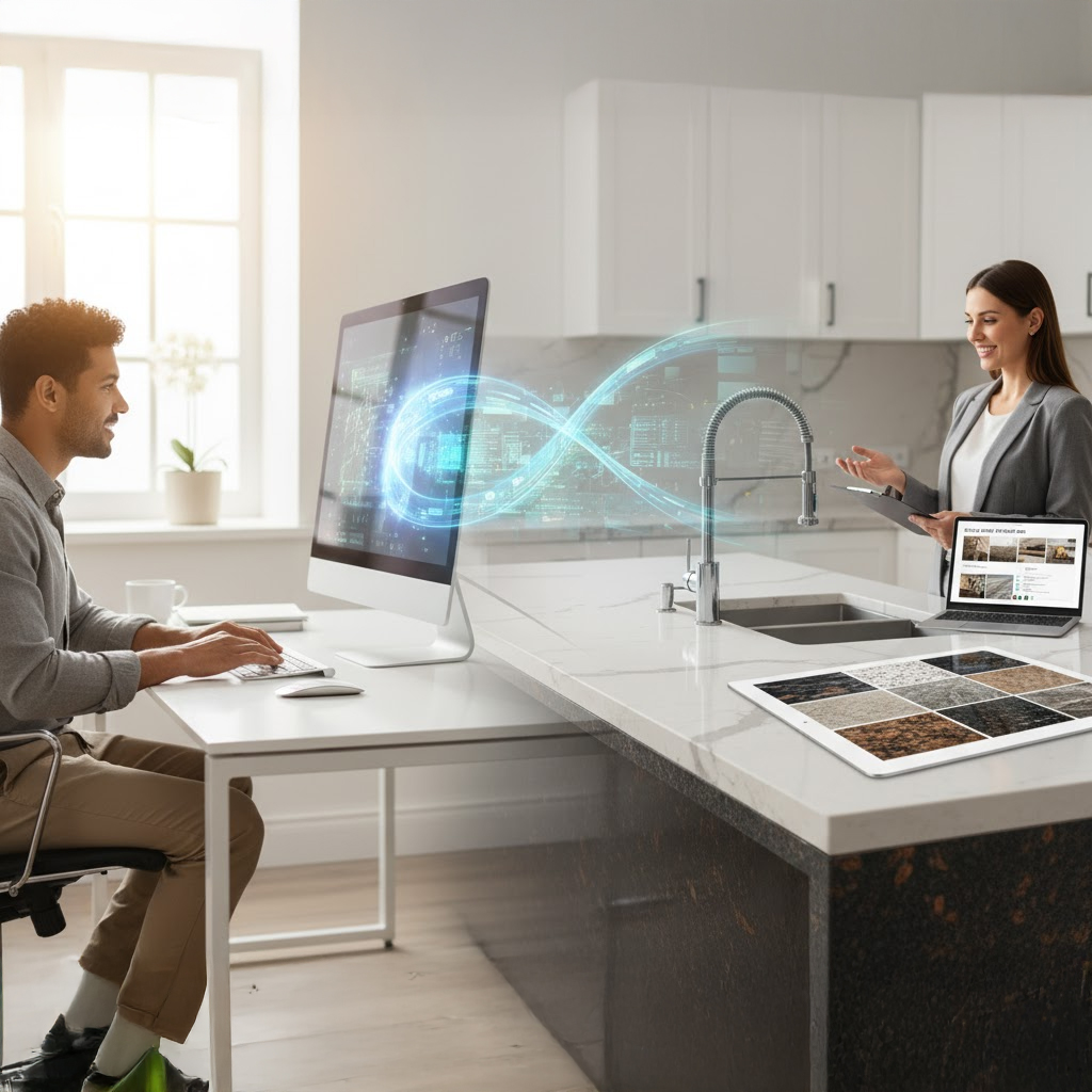 Modern kitchen with digital technology.