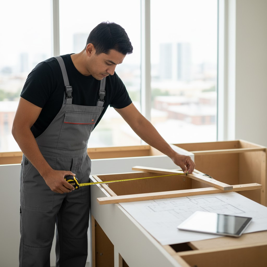 White quartz and black granite countertops installed in a Kansas City MO kitchen